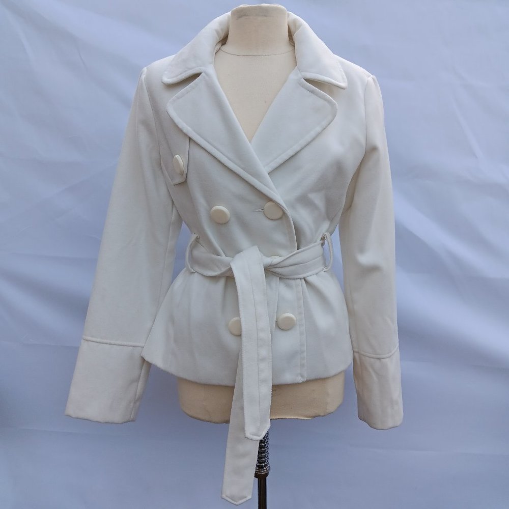 Maurices white button down coat